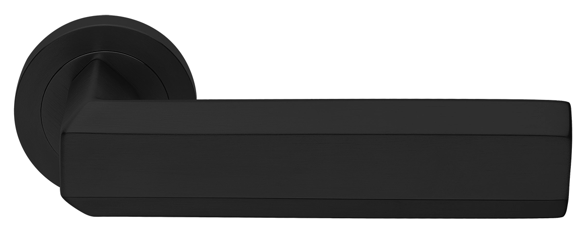 Ручка дверная HARMONY R2 NERO раздельная на круглой розетке, цвет - черный фото купить Рязань