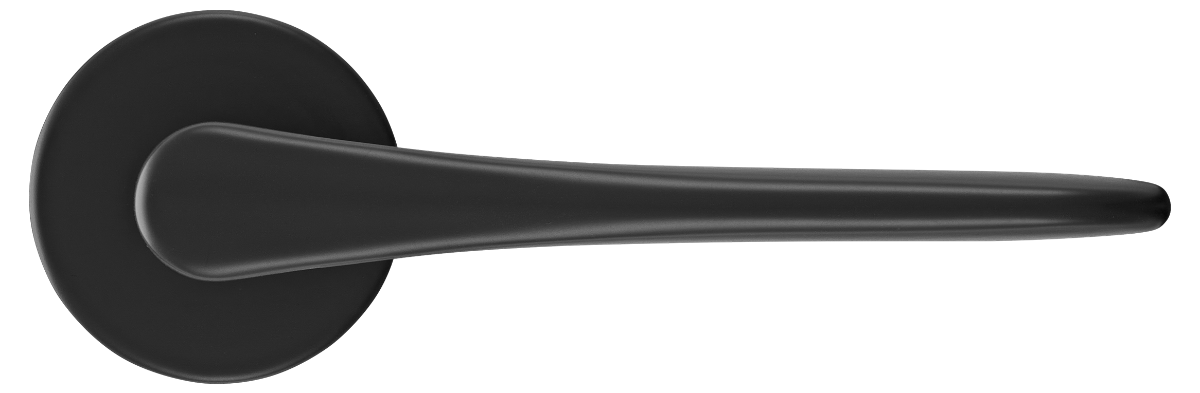 Ручка дверная AULA R5 NERO-ST на круглой розетке 7мм, цвет -  черный soft-touch фото купить в Рязани