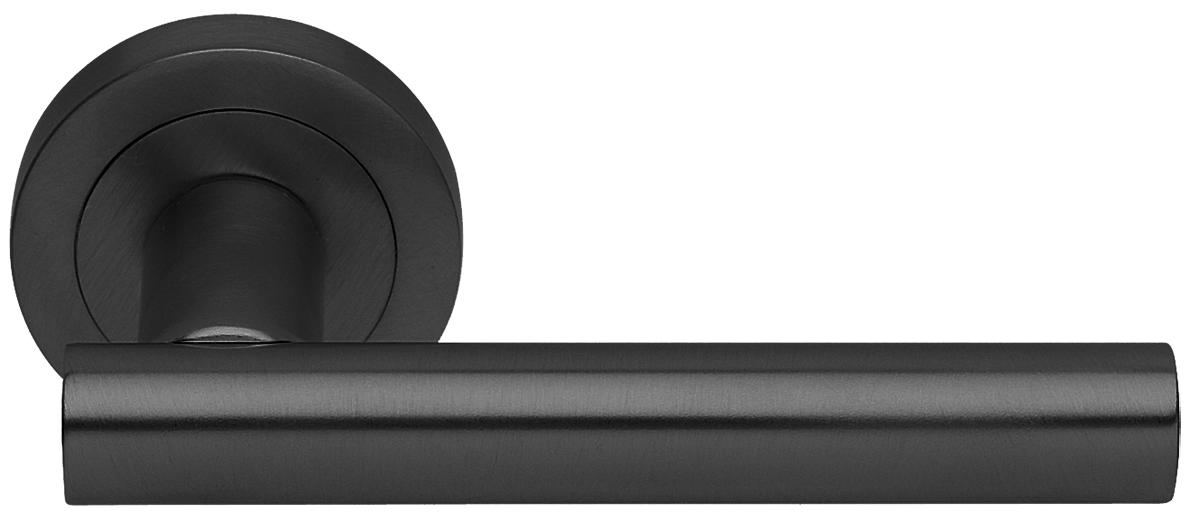 Ручка дверная CALLA R2 NERO раздельная на круглой розетке, цвет - черный фото купить Рязань