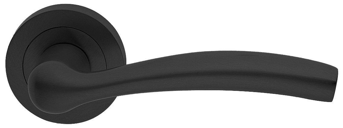 Ручка дверная VENERA R2 NERO раздельная на круглой розетке, цвет - черный фото купить Рязань
