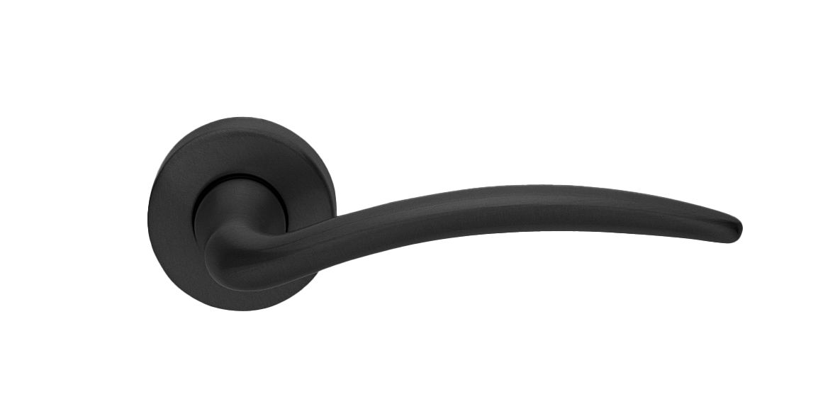 Ручка дверная MOGADOR R2 NERO раздельная на круглой розетке, цвет - черный фото купить Рязань