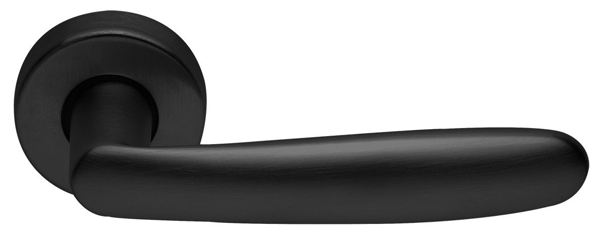 Ручка дверная IMOLA R3-E NERO раздельная на круглой розетке, цвет - черный фото купить Рязань