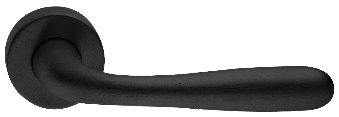 Ручка дверная RUBINO R2 NERO раздельная на круглой розетке, цвет - черный фото купить Рязань