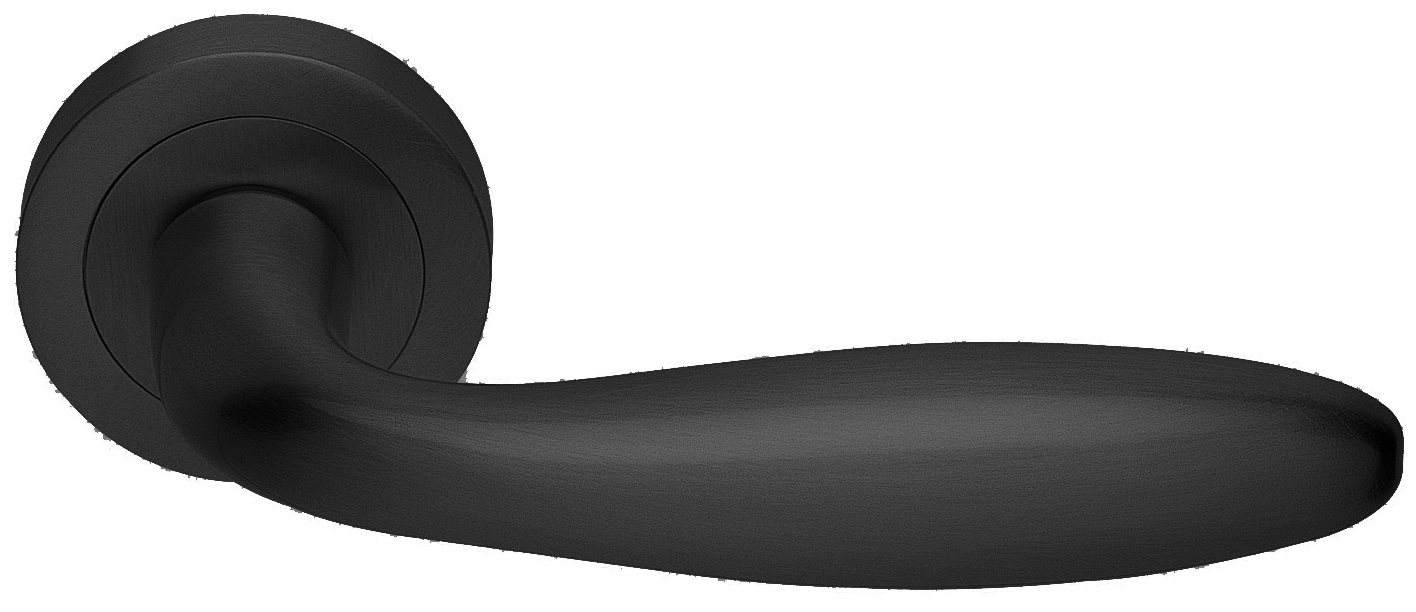 Ручка дверная SIENA R2 NERO раздельная на круглой розетке, цвет - черный фото купить Рязань