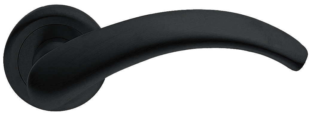 Ручка дверная ARCH R4 NERO раздельная на круглой розетке, цвет - черный фото купить Рязань