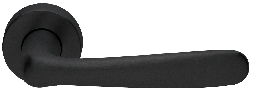 Ручка дверная LINDA R3-E NERO раздельная на круглой розетке, цвет - черный фото купить Рязань