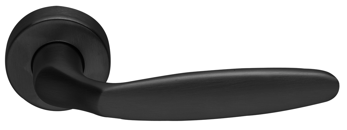 Ручка дверная DERBY R3-E NERO раздельная на круглой розетке, цвет - черный фото купить Рязань