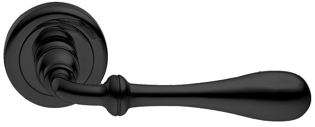 Ручка дверная MARY R4 NERO раздельная на круглой розетке, цвет - черный фото купить Рязань