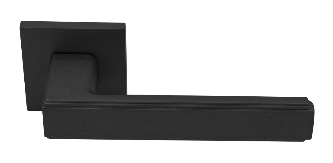 Ручка дверная MH-64-S6 BL STEPS на квадратной розетке 6 мм, цвет черный фото купить Рязань