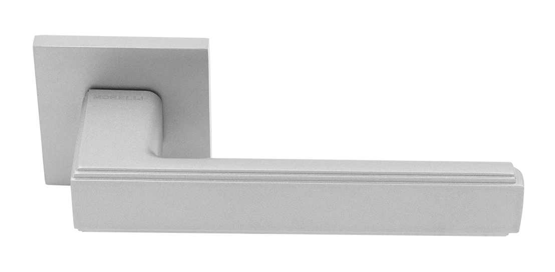 Ручка дверная MH-64-S6 ASC STEPS на квадратной розетке 6 мм, цвет анодированный матовый хром фото купить Рязань