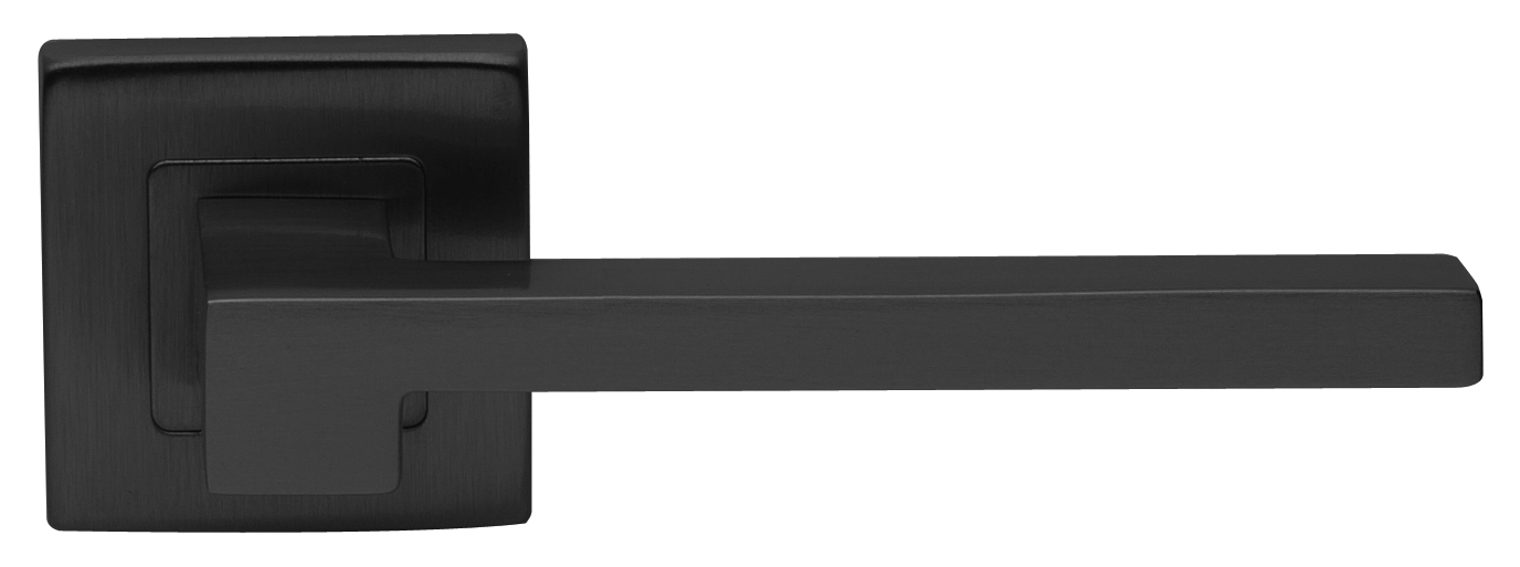 Ручка дверная STONE S3 NERO раздельная на квадратной розетке, цвет черный, латунь фото купить в Рязани