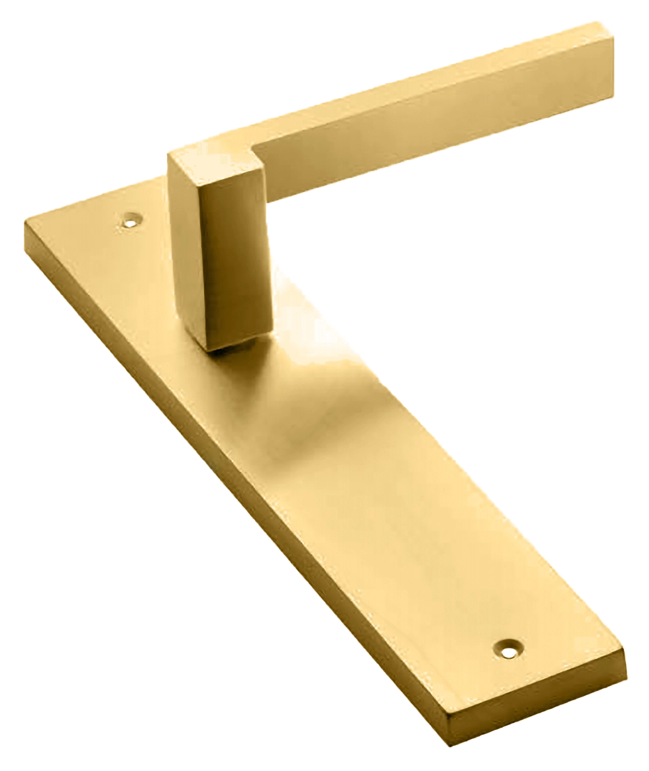 Ручка дверная на планке STONE PL OSA, цвет матовое золото, латунь фото купить в Рязани