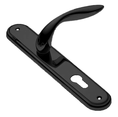 Ручка дверная на планке LEON PL NERO, цвет черный, латунь фото купить в Рязани