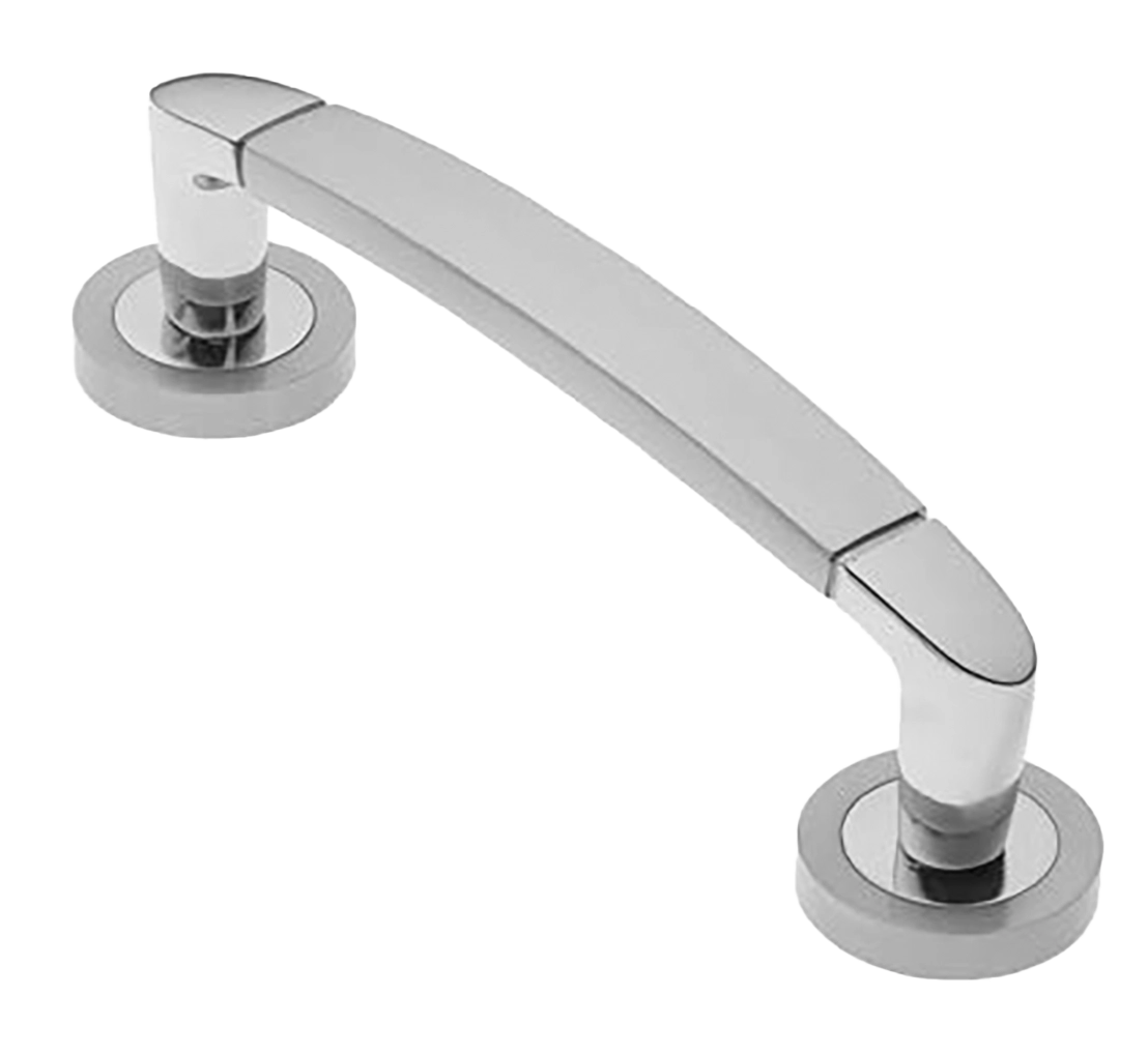 Ручка-скоба дверная SAIL PH CSA/CRO на круглой розетке, цвет матовый хром/хром, латунь фото купить в Рязани
