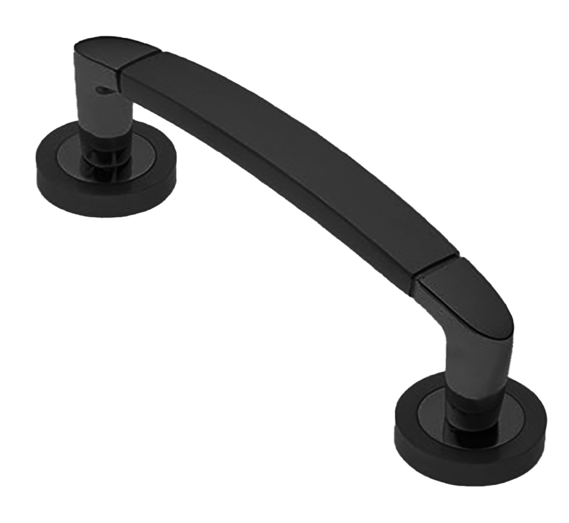 Ручка-скоба дверная SAIL PH NERO на круглой розетке, цвет черный, латунь фото купить в Рязани