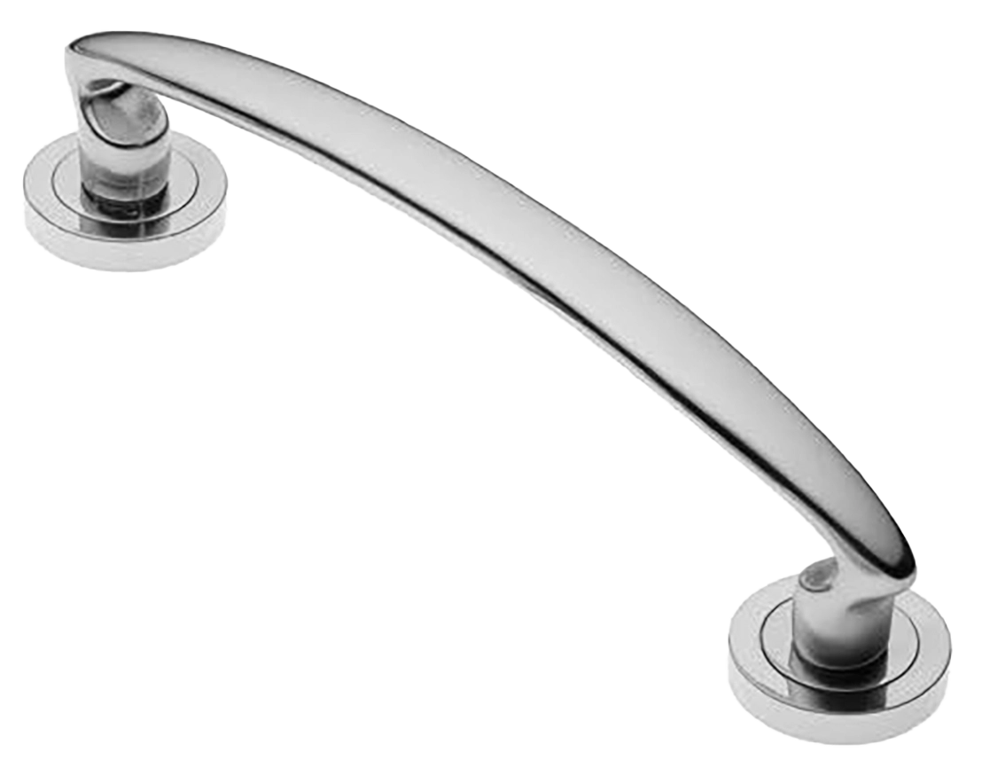 Ручка-скоба дверная FLAMINGO PH CRO на круглой розетке, цвет хром, латунь фото купить в Рязани