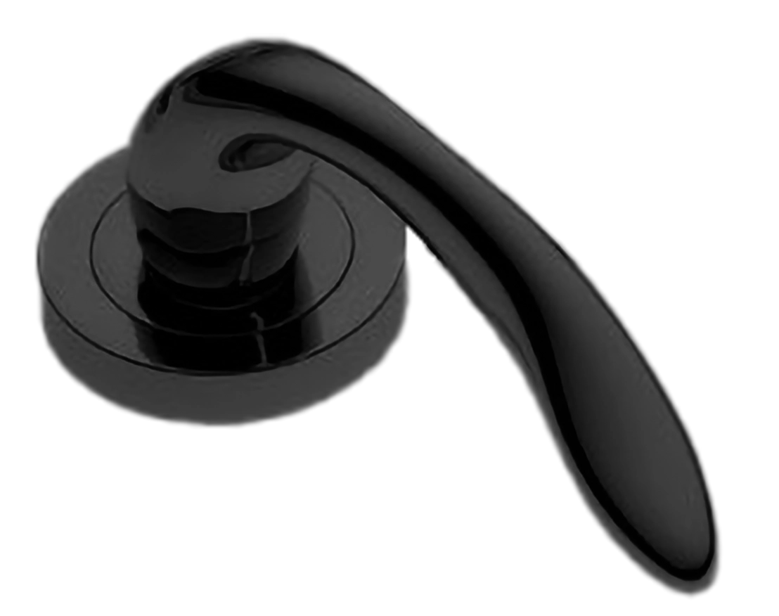 Ручка оконная LEON W1 NERO на прямоугольной розетке, цвет черный, латунь фото купить в Рязани