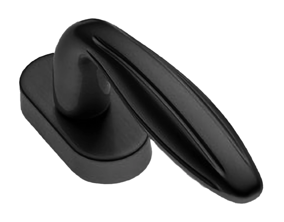 Ручка оконная BUD W1 NERO на прямоугольной розетке, цвет черный, латунь фото купить в Рязани