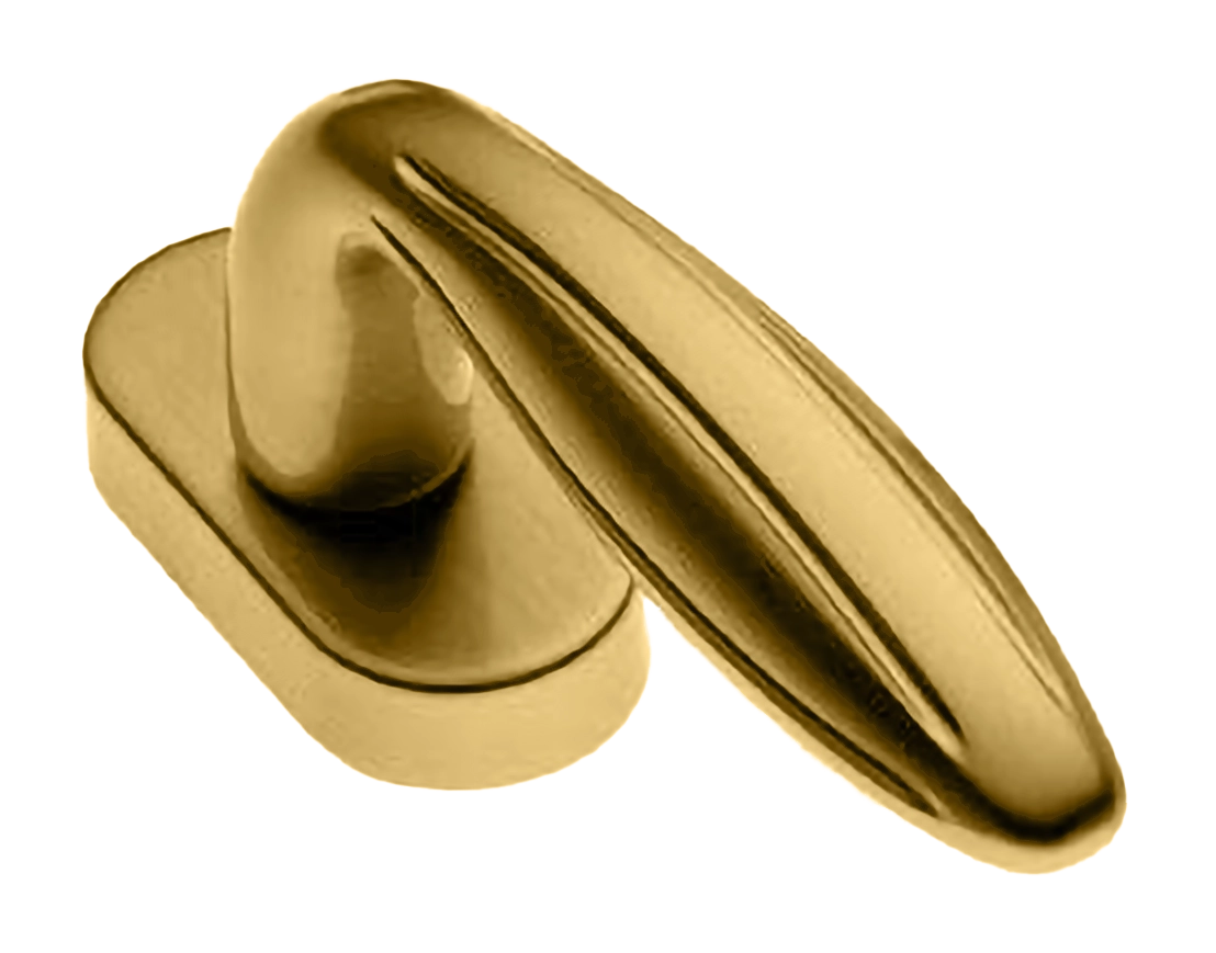 Ручка оконная BUD W1 OSA на прямоугольной розетке, цвет матовое золото, латунь фото купить в Рязани