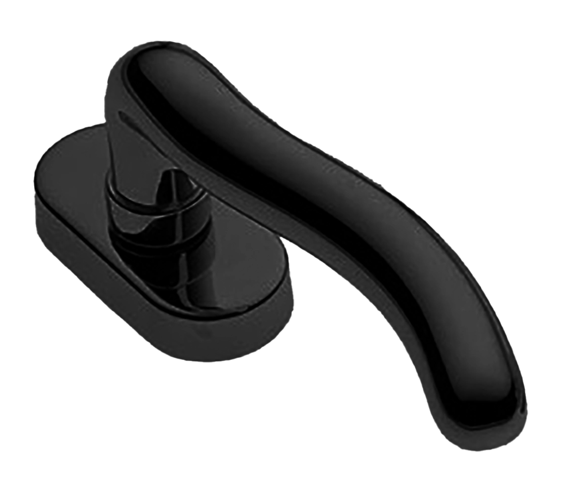 Ручка оконная SNAKE W1 NERO на прямоугольной розетке, цвет черный, латунь фото купить в Рязани