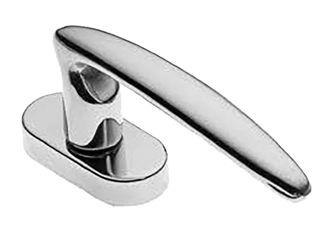 Ручка оконная FLAMINGO W1 CRO на прямоугольной розетке, цвет хром, латунь фото купить в Рязани