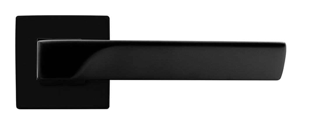 Ручка дверная FIORD S5 NERO-ST на квадратной розетке цвет черный soft-touch, ЦАМ фото купить в Рязани
