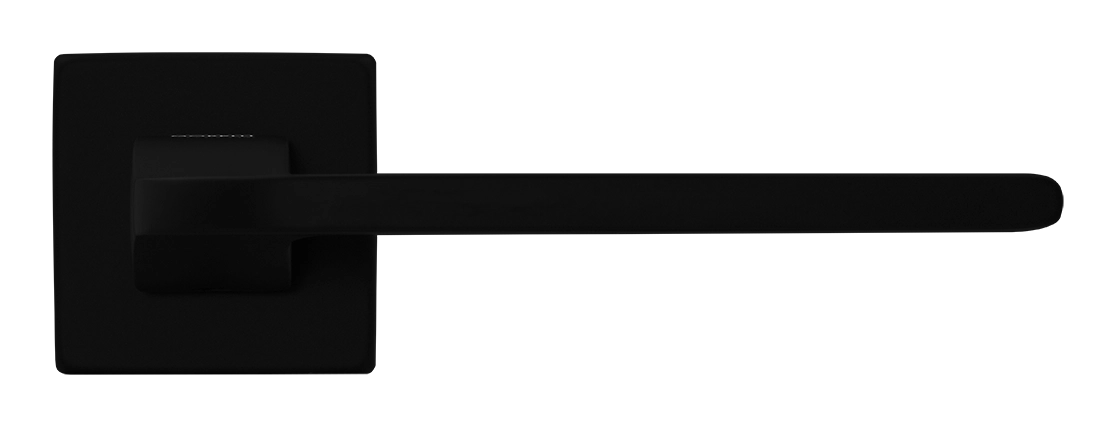 Ручка дверная SPUTNIK S5 NERO-ST на квадратной розетке, цвет черный soft-touch, ЦАМ фото купить в Рязани