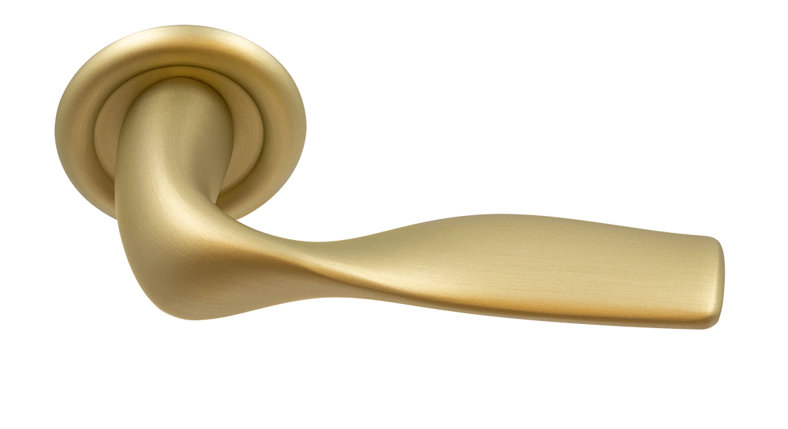 Ручка дверная LVB R7 AH на круглой розетке, цвет Осенний мёд/Autumn Honey фото купить Рязань