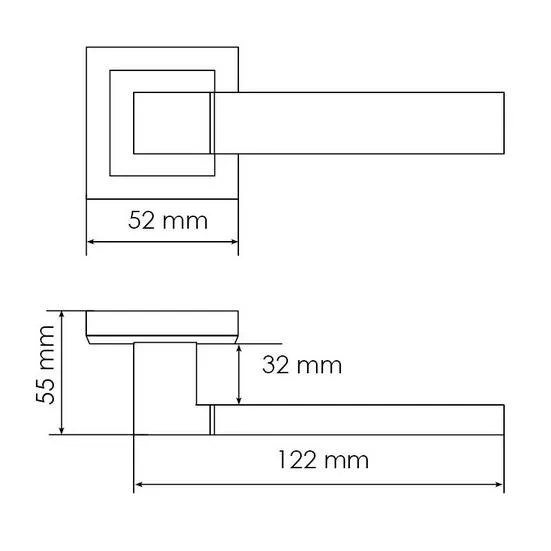 Комплект дверных ручек MH-28 BL-S + сантехническая завертка MH-WC-S BL + защёлка бесшумная 1895P BL + петли врезные универсальные MSN 100X70X2.5-4BB BL (2шт), цвет черный фото купить в Рязани