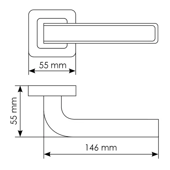 Комплект дверных ручек MH-46 SC/W-S55 + завертка сантехническая MH-WC-S55 SC/CP, цвет хром фото купить в Рязани