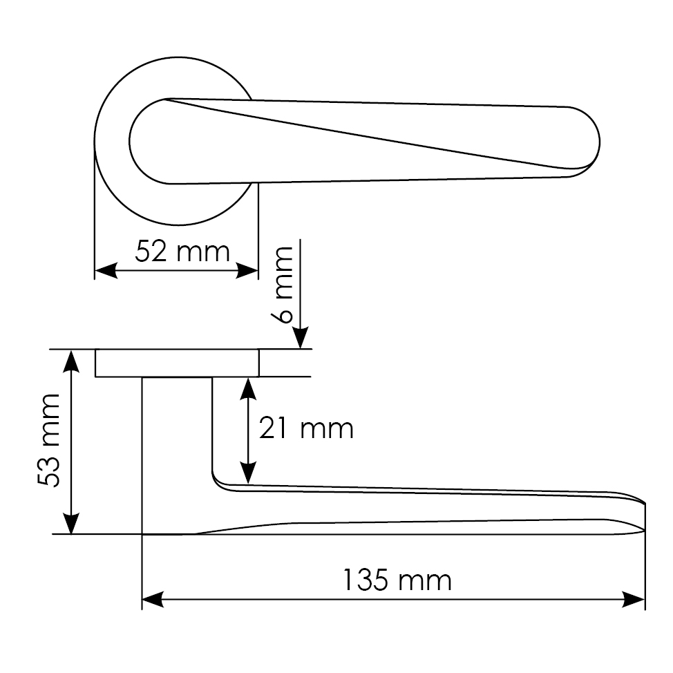 Комплект дверных ручек MH-58-R6 SC + сантехническая завертка MH-WC-R6 SC + защёлка бесшумная M1895 SC + петли врезные универсальные MSN 100X70X2.5-4BB SC (2шт), цвет матовый хром фото купить в Рязани