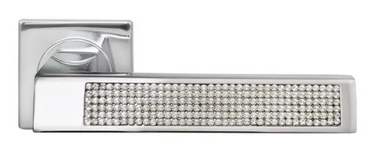 Ручка дверная DOLCE VITA S1 CRO раздельная на квадратной розетке, цвет - хром, латунь фото купить Рязань