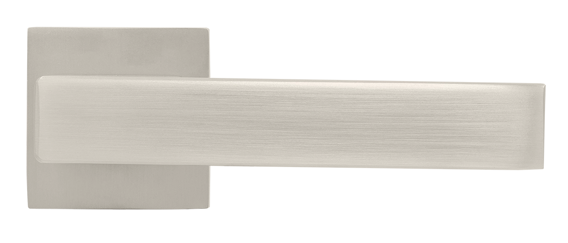 Ручка дверная LOT MH-56-S6 MSN раздельная на квадратной розетке 6 мм, цвет матовый сатинированный никель, ЦАМ фото купить в Рязани