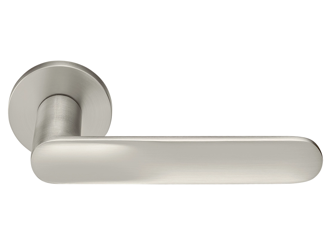 Ручка дверная GARAK MH-59-R6 MSN раздельная на круглой розетке 6 мм, цвет матовый сатинированный никель, ЦАМ фото купить Рязань