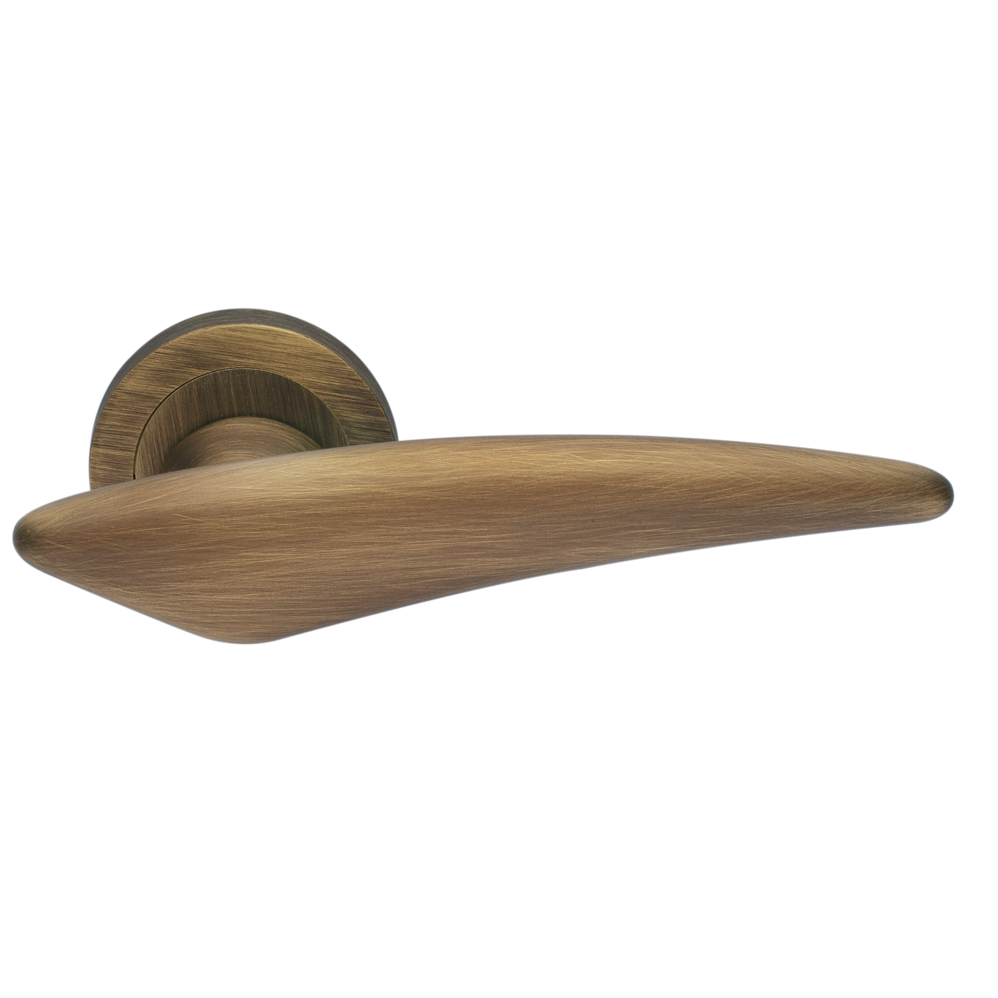 Ручка дверная BOLID R2 BGO раздельная на круглой розетке, цвет матовая бронза, латунь фото купить Рязань