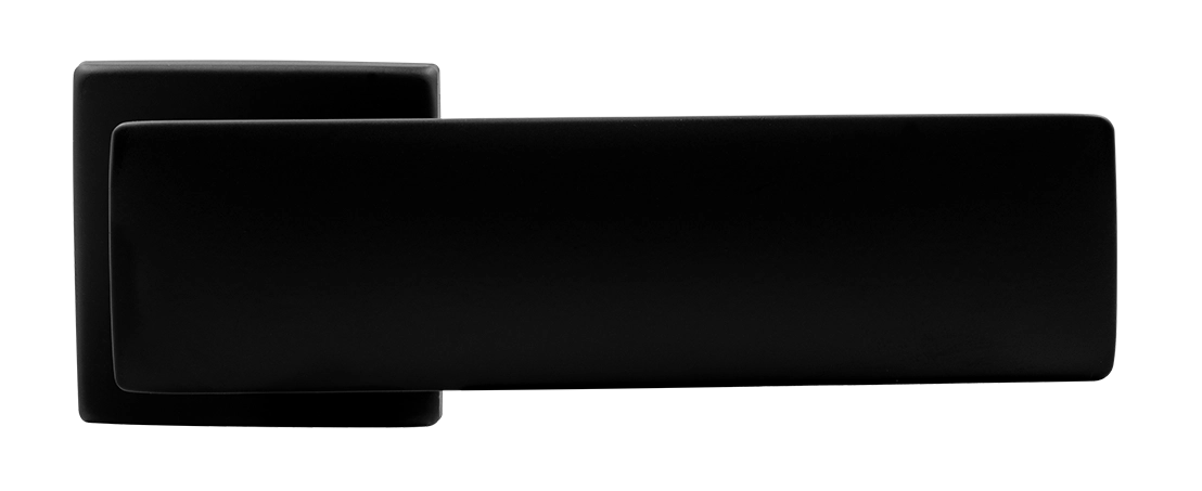 Ручка дверная SPACE S5 NERO-ST на квадратной розетке, цвет черный soft-touch, ЦАМ фото купить в Рязани
