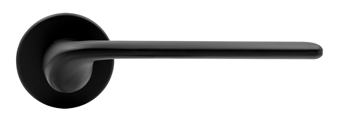 Ручка дверная TOMORROW R5 NERO-ST на круглой розетке, цвет черный soft-touch, ЦАМ фото купить в Рязани
