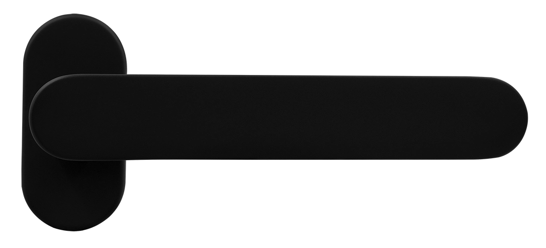 Ручка оконная LE BOAT W1 NERO-ST на прямоугольной розетке, цвет черный soft-touch, латунь фото купить Рязань