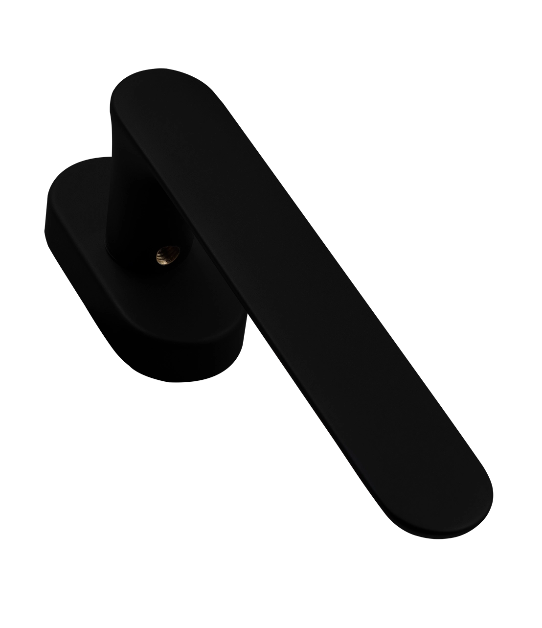 Ручка оконная LE BOAT W1 NERO-ST на прямоугольной розетке, цвет черный soft-touch, латунь фото фурнитура Рязань