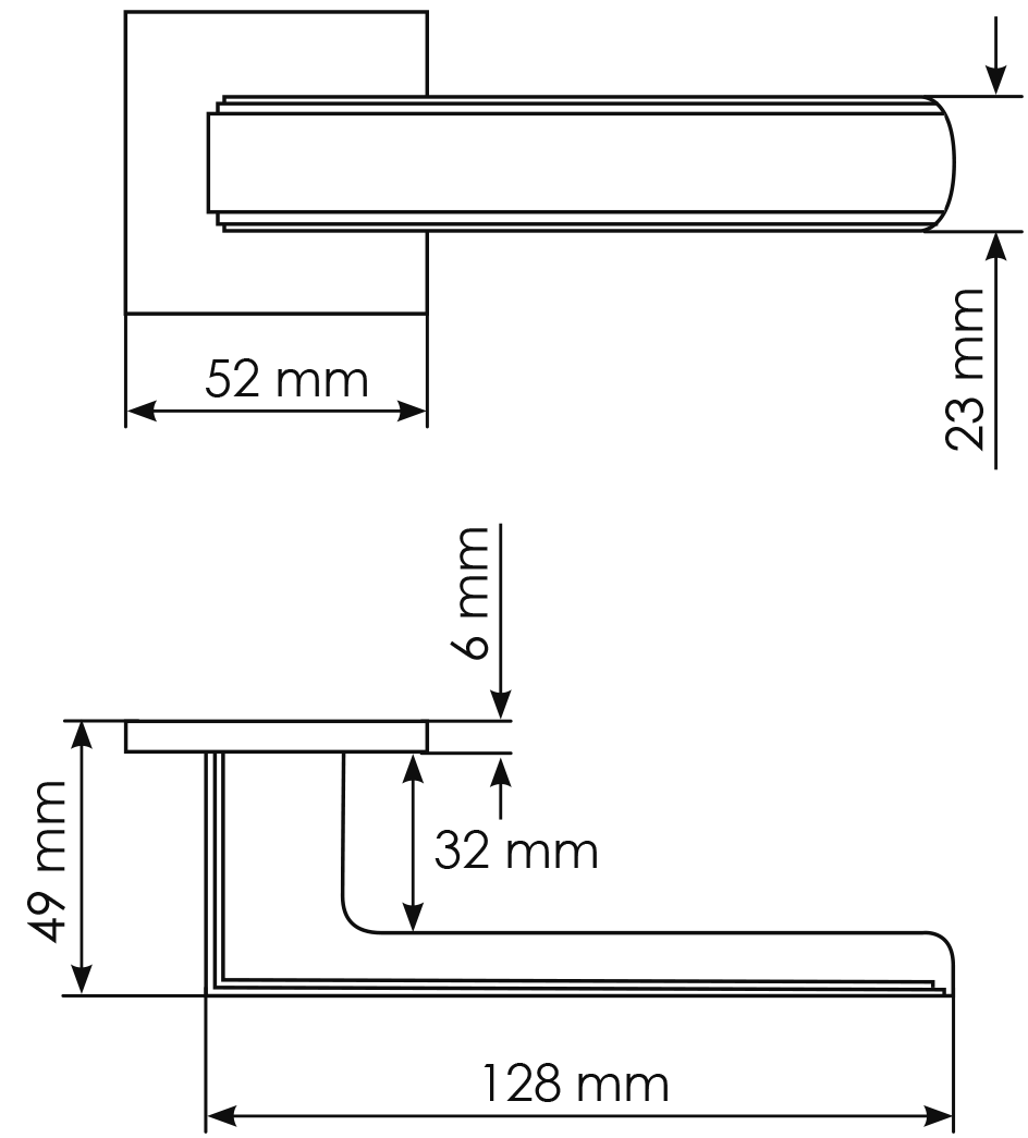 Ручка дверная MH-64-S6 MSG STEPS на квадратной розетке 6 мм, цвет матовое сатинированное золото фото фурнитура Рязань