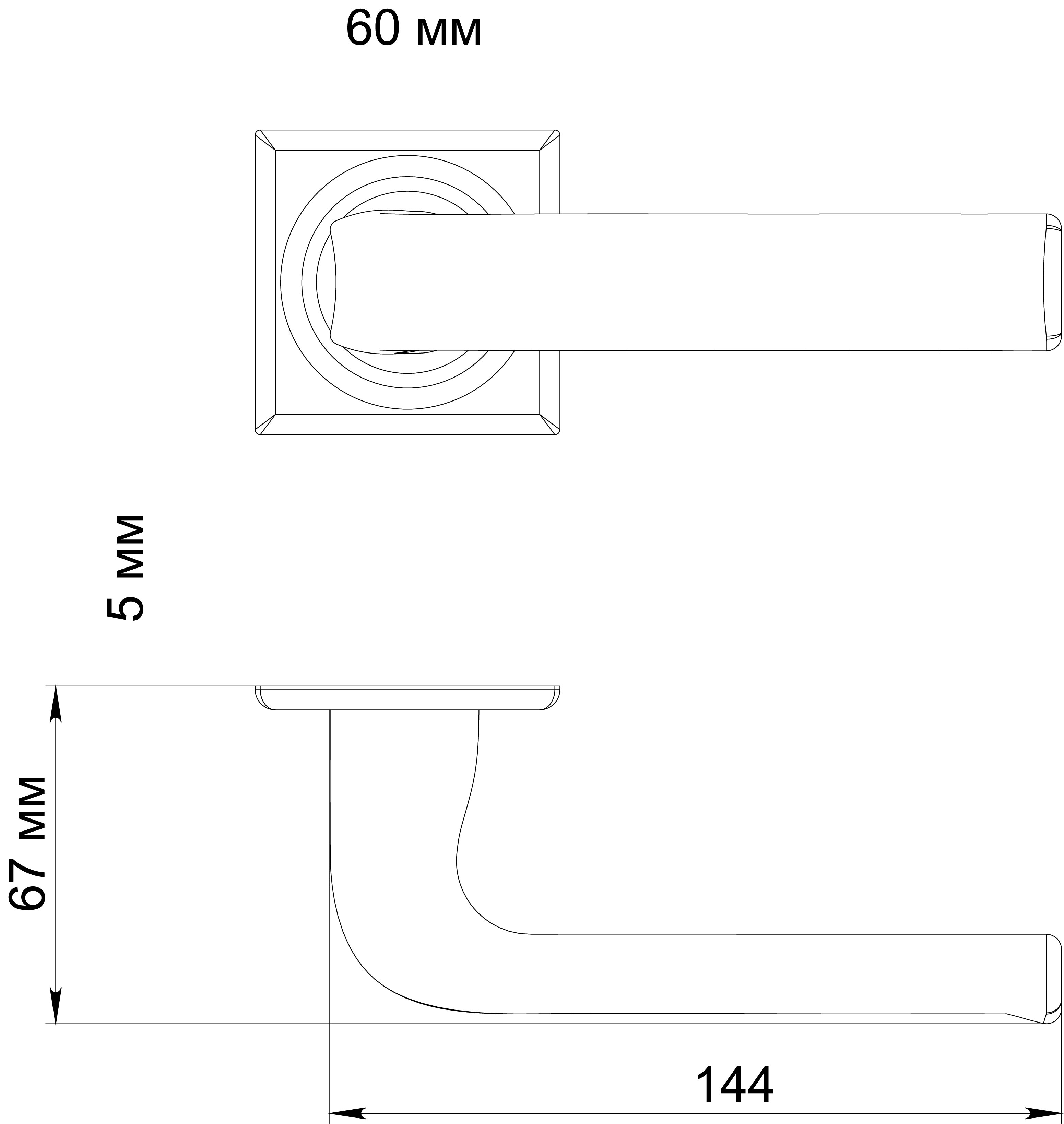 Ручка дверная THE BUS STATION S7 WF на квадратной розетке, цвет Зимняя стужа/Winter Frost фото фурнитура Рязань