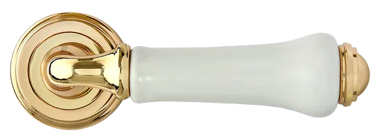 UMBERTO, ручка дверная MH-41-CLASSIC PG/W, цвет - золото/белый фото купить в Рязани