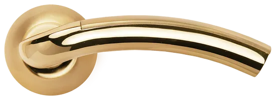 ПАЛАЦЦО, ручка дверная MH-02P SG/GP, цвет мат.золото/золото,с перфорацией фото купить в Рязани