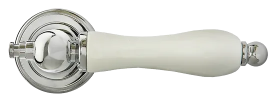 MART, ручка дверная MH-42-CLASSIC PC/W, цвет- хром/белый фото купить в Рязани