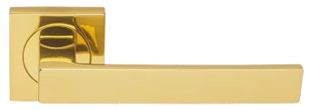 Ручка дверная WATERFALL S2 OTL раздельная на квадратной розетке, цвет золото, латунь