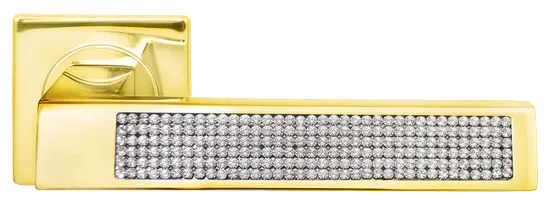 Ручка дверная DOLCE VITA S1 OSA раздельная на квадратном основании, цвет матовое золото, латунь фото купить Рязань