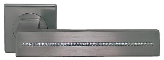 Ручка дверная DIADEMA S1 NIN раздельная на квадратной розетке, цвет черный никель, латунь фото купить Рязань