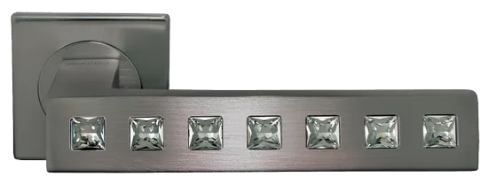 Ручка дверная CULLINAN S1 NIN раздельная на квадратном основании, цвет черный никель, латунь фото купить Рязань