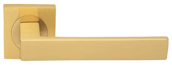 Ручка дверная WATERFALL S2 OSA раздельная на квадратном основании, цвет матовое золото, латунь фото купить Рязань