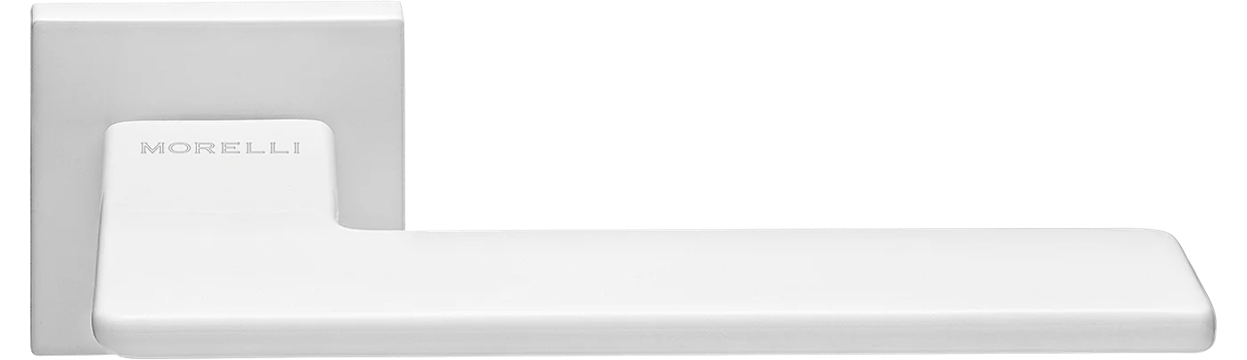 PLATEAU, ручка дверная на квадратной накладке MH-51-S6 W, цвет - белый фото купить Рязань
